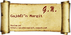 Gajdán Margit névjegykártya